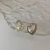 Lifanti 1668 Pearl and zirconium heart-shaped stud earrings for women, romantic and elegant earrings, S925 sterling silver needle, Dongdaemun, South Korea, exuding elegance Specification image